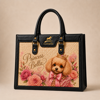 Princess Bella Custom Pet Woven Handbag – Luxury Hand-painted Bag | Caoson Premium