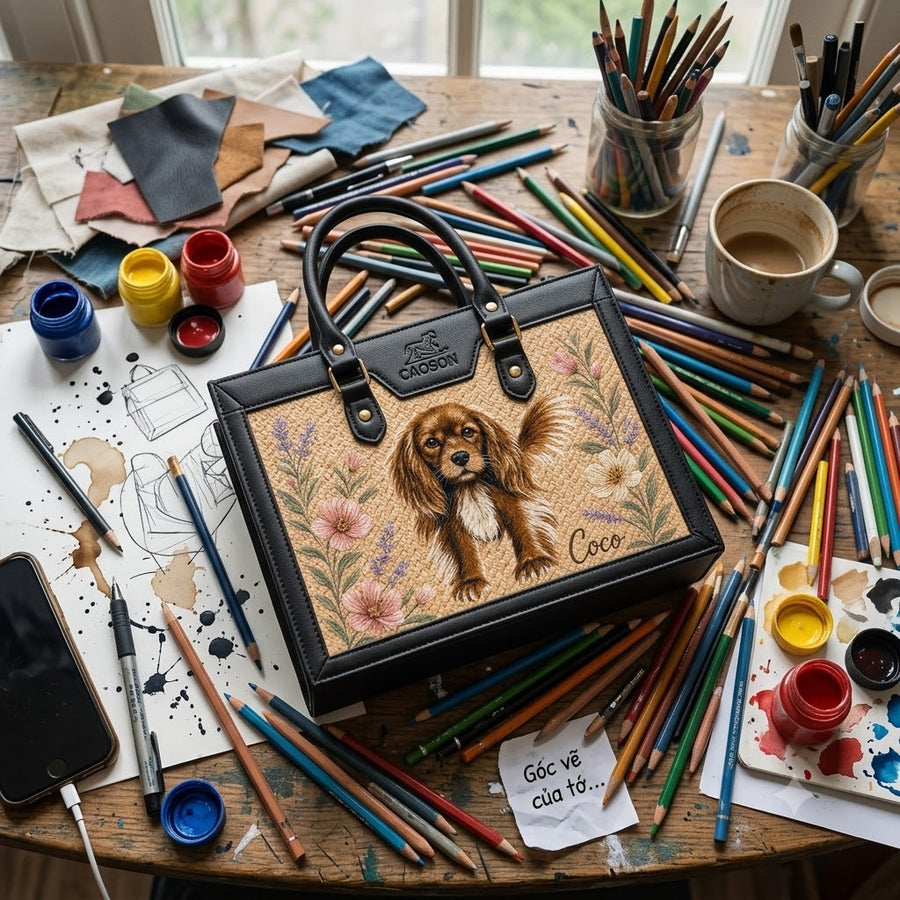 Custom Pet  Hand-Painted Bag – Personalized Structured Woven Bag | Caoson Premium