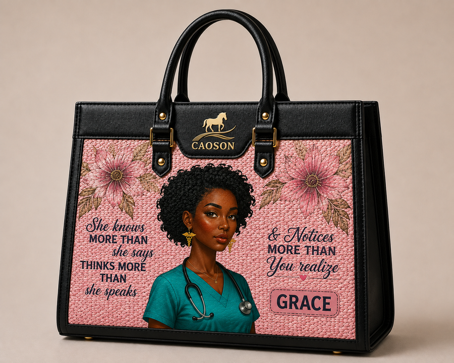 Caoson Luxury Tote — Nurse Floral Confidence
