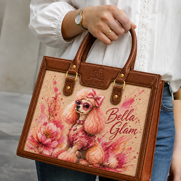 Bella Glam Custom Pet Woven Handbag – Luxury Hand-painted Bag | Caoson Premium
