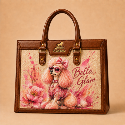 Bella Glam Custom Pet Woven Handbag – Luxury Hand-painted Bag | Caoson Premium