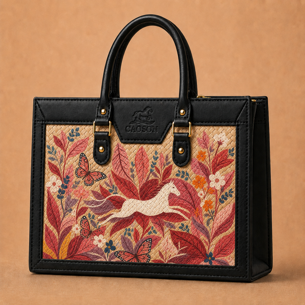 Custom Botanic Woven Handbag – Personalized Structured Woven Bag | Caoson Premium