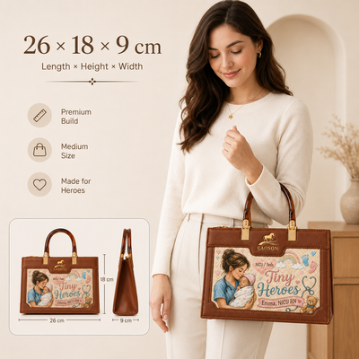 Tiny Heroes Woven Handbag – Luxury Hand-painted Bag | Caoson Premium NICU Nurse Art (Copy)