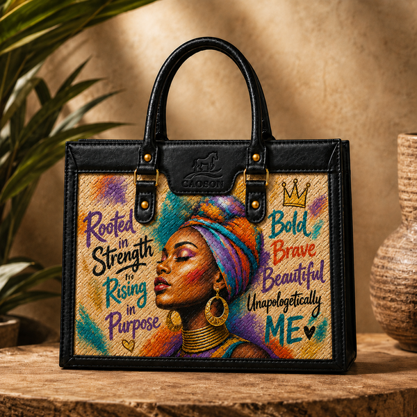 Hand-Painted African Queen Bag – Ethnic Fashion Structured Woven Bag | Caoson Premium